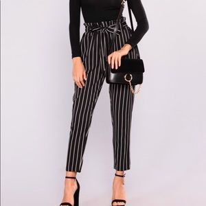 Fashion Nova Black/white Stripe pants